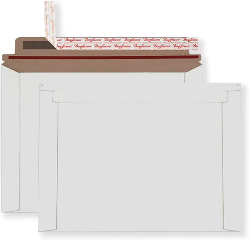 Vista 8 de Bonfasvo Paquete de 30 sobres rígidos de 6.25 x 8.25 pulgadas, color marrón, autosellados, planos, cartón kraft sin doblar, para despegar y sellar