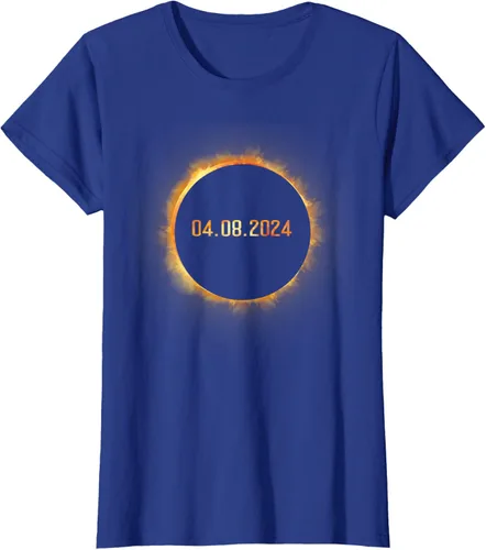 Vista 45 de Totality 04.08.24 Total Solar Eclipse 8 de abril de 2024 Eclipse Camiseta, Negro, S
