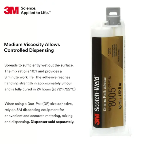Vista 2 de 3M - 99349 Adhesivo de plástico estructural Scotch-Weld DP8005 Blanquecino, 45 ml Duo-Pak