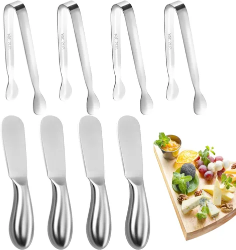 Vista 8 de Cuchillo de Mantequilla Cuchillo Esparcidor de Mantequilla Cuchillo de Mantequilla Dorado Juego de 4 Cuchillos Esparcidores de Queso Cuchillos