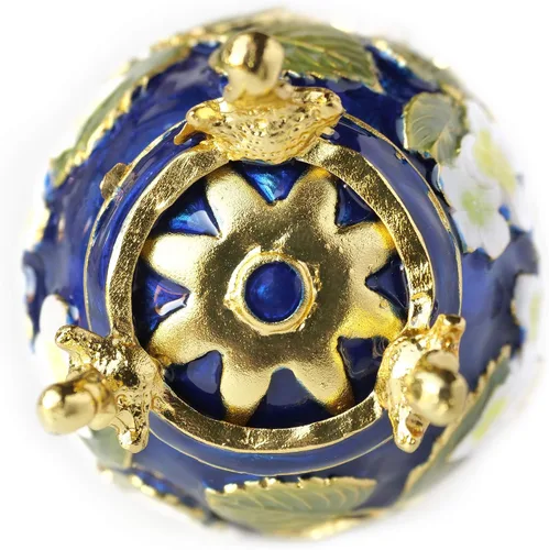 Vista 6 de Apropos Huevo Faberge pintado a mano de estilo vintage con esmalte rico y diamantes de imitación brillantes caja de joyería