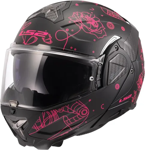Vista 10 de Cascos LS2 Advant II - Casco modular para motocicleta con protector solar (Gris hormigón mate - Talla L)