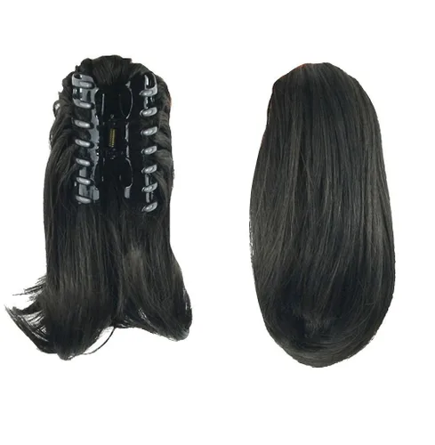 Vista 10 de S-ssoy 1003 - Extensión de pelo sintético para mujer, 10 pulgadas, con pinza de garra corta y recta