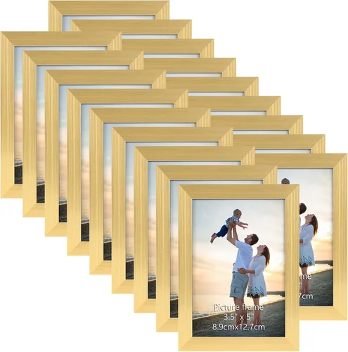 Vista 31 de Hoikwo 18 paquetes de marcos de fotos de plástico negro de 3.5x5 multifuncionales con cubierta de plástico para fotos familiares, obras de arte