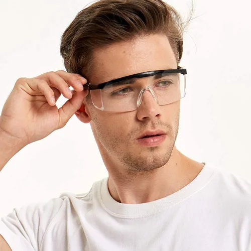 Vista 7 de Paquete de 3 gafas de seguridad, antivaho para los ojos, resistentes a los arañazos 3 piezas Negro