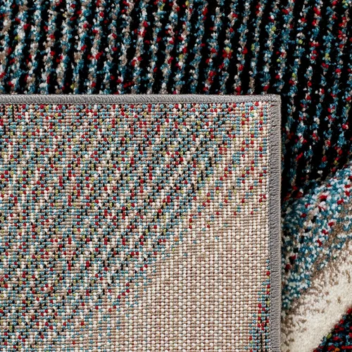 Vista 6 de SAFAVIEH Hollywood Collection - Alfombra decorativa de 2 pies 3 pulgadas x 4 pies, beige y azul, diseño moderno de mediados de siglo, no desprende