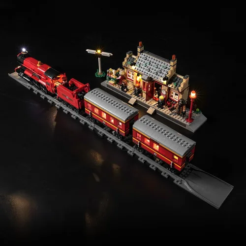 Vista 2 de VONADO Kit de luces LED compatible con Lego 76423 H-ogwarts Express y Hogsmeade Station (sin modelo), iluminación decorativa de bricolaje compatible