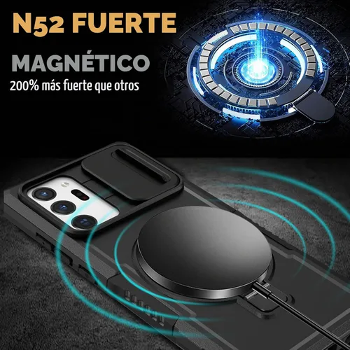 Vista 2 de Funda magnética para Samsung Galaxy Note 20 Ultra con soporte de anillo [con protector de pantalla] [Compatible con carga inalámbrica MagSafe] Funda