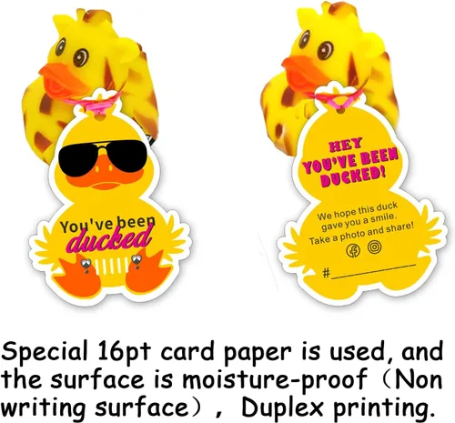 Vista 4 de Etiquetas de pato, You've Been Ducked, lindas etiquetas de pato amarillo y negro para automóvil, tarjeta de juego de patito de pato, tarjeta de pato