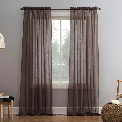 Vista 16 de No. 918 - Cortina Erica de textura triturada, gasa transparente