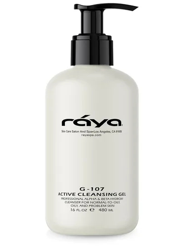 Vista 9 de Raya Gel limpiador facial activo (G-107), limpiador de control de aceite con AHA y BHA, gel de poros profundos para pieles grasas y resquebrajadas
