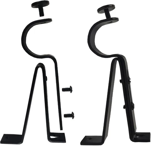 Vista 5 de Soportes de barra de cortina ajustables, se adaptan a barras de hasta 1 pulgada, 1-1/8 pulgadas, soporte extensible para barra de cortina resistente