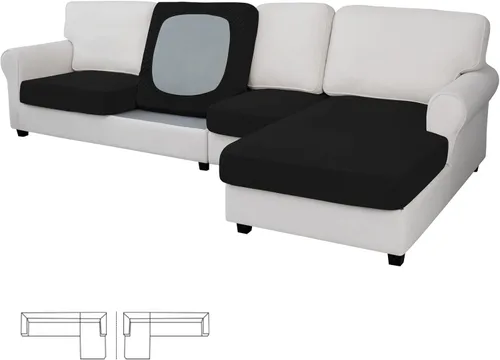 Vista 97 de Easy-Going - Funda de cojín elástica individual para sofá biplaza, sillón, funda de cojín protectora, suave, flexible con parte inferior elástica
