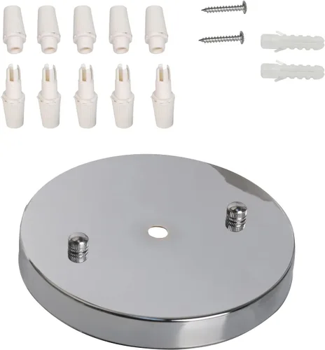 Vista 10 de Kit de luces para techo de techo, placa de techo negra de 6 pulgadas, accesorios de luz colgante + 5 conectores negros para alivio de tensión