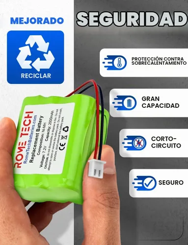 Vista 4 de Rome Tech para 2GIG GO! Sistema de alarma inalámbrico con panel de control - Batería de repuesto de batería de 2 gig 7.2 V 2000 mAh recargable