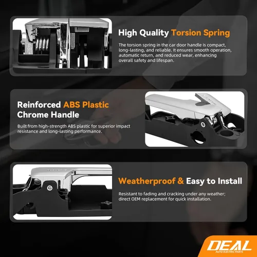 Vista 5 de Deal Kit de manijas de puerta interior, 4 piezas delantera+trasera izquierda+lado derecho, compatible con Ford Fusion 06-11 06-11 Mercury Milan 06