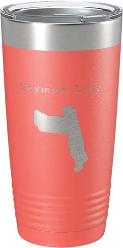 Vista 14 de Seymour Lake Map Tumbler Travel Mug Insulated Laser Engraved Coffee Cup Vermont 20 oz Black