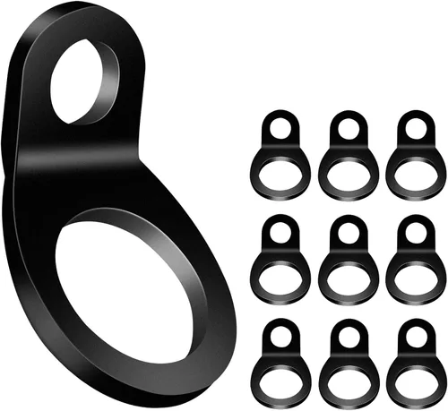 Vista 10 de Anillos Grandes de Correa de Amarre 6 Piezas Anclas de Sujeción Ganchos Anillos de Amarre de Acero Inoxidable con Recubrimiento en Polvo Negro