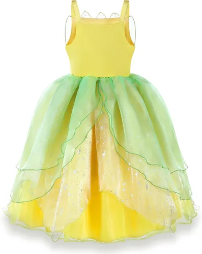 Vista 2 de TYHTYM Deluxe Princess Costumes Little Girls Dress Kids Fancy Gown Cosplay Halloween Party