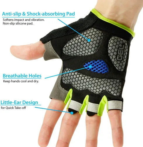 Vista 7 de GEARONIC Guantes de ciclismo para hombre guantes de bicicleta de montaña sin dedos para hombre guantes de bicicleta MTB guantes de bicicleta