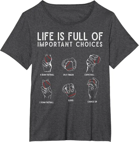 Vista 31 de Tipos de béisbol Pitches Life Choices Jugador Camiseta