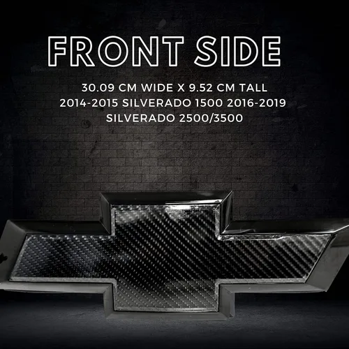 Vista 3 de Emblema iluminado para rejilla de Chevy Silverado, diseño de calcomanía de carbono 2014-15, 1500, 2016-19 2500/3500