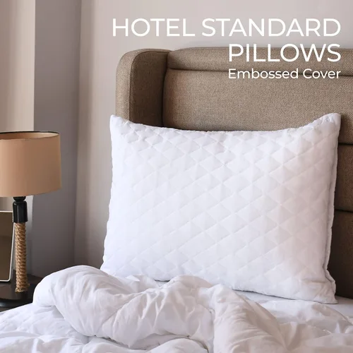 Vista 2 de Diamond Elegant - Almohadas de cama a granel para dormir tamaño Queen, paquete de 12 almohadas, almohadas de hotel para dormir de lado y boca abajo