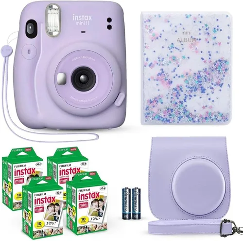 Vista 7 de Cámara instantánea Fujifilm Instax Mini 11 gris carbón + paquete de película Fuji (40 hojas) + paquete de accesorios para obturador, incl. estuche