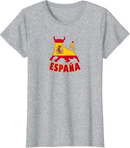 Vista 51 de Spain Espana with Bull and National Flag/Present T-Shirt Asphalt Grey