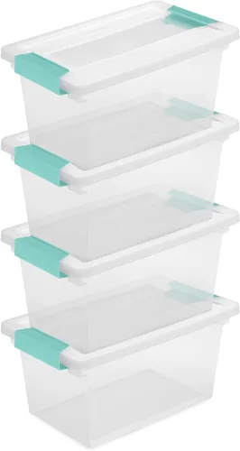 Vista 12 de Sterilite Caja de clip, contenedores apilables de plástico transparente