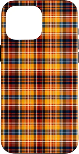 Vista 19 de Tartan Fall Plaid Halloween Orange Black Thanksgiving Autum Case for iPhone 16
