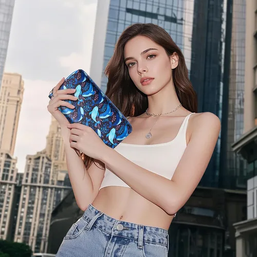 Vista 109 de Chelmon - Monedero para mujer de cuero genuino con bloqueo de señal RFID, para tarjetas de crédito