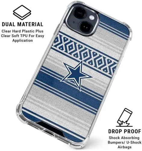 Vista 2 de Skinit Funda transparente compatible con iPhone 14, diseño oficial de la NFL Dallas Cowboys Trailblazer