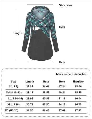 Vista 9 de QUINEE sudadera con capucha para mujer de manga larga a cuadros bloque