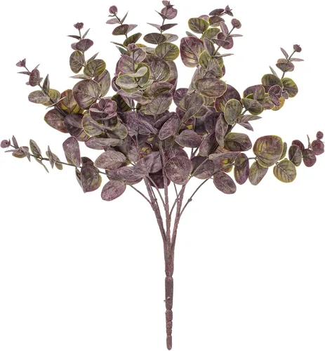 Vista 6 de Vickerman Guirnalda de eucalipto artificial en espiral borgoña de 6 pies