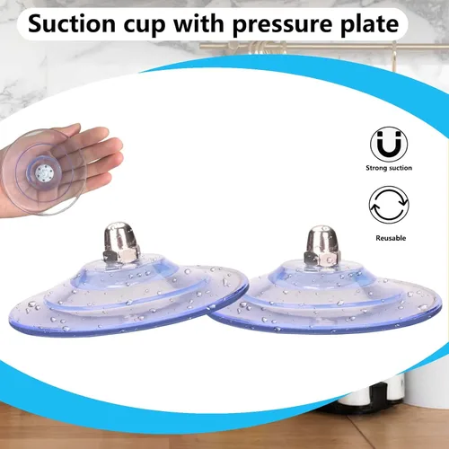Vista 3 de AccEncyc Gran ventosa de succión con tornillos 85mm / 3.4" Almohadillas de succión de plástico 4 paquetes PVC transparente con tuerca de rosca M8