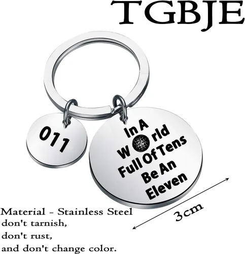 Vista 2 de TGBJE Programa de TV Gift In A World Full of Tens Be An Eleven Llavero Friends Don't Lie Regalo Número 11 011