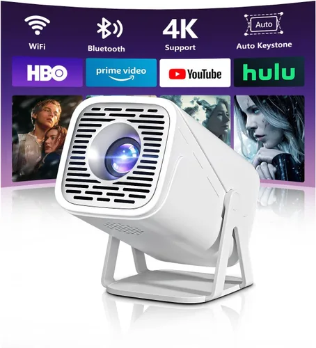 Vista 8 de Mini proyector con WiFi y Bluetooth, soporte 4K proyector de películas portátil para exteriores con sistema Android y aplicaciones integradas