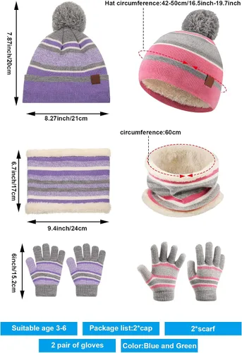 Vista 2 de Guantes de invierno para niños de 3 a 6 años