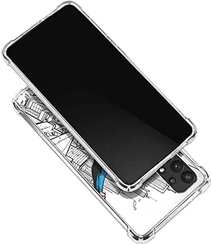 Vista 3 de Skinit Funda transparente compatible con Galaxy A32 5G – Diseño oficial de DC Comics Superman Flying Over City Pose