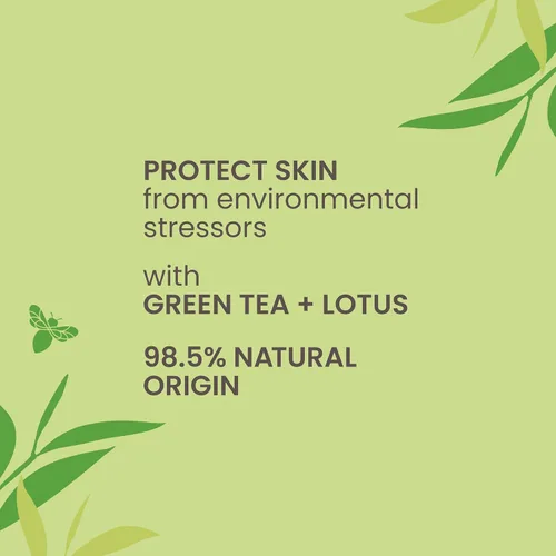 Vista 2 de Burt's Bees Suero facial de té verde, protege y mejora el tono de la piel con té verde rico en antioxidantes y loto, iluminador y reafirmante