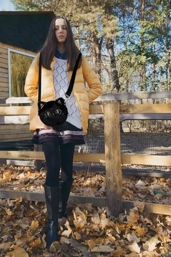 Vista 6 de GADMEXILY Bolso de peluche para niñas con diseño de gato negro, con correa ajustable, para el hombro, para mujeres y adultos, Negro, Women