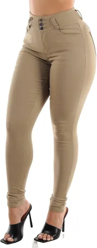 Vista 3 de Moda Xpress Levantacola - Pantalones ajustados de cintura alta para mujer y jóvenes, pantalones ajustados para levantamiento de glúteos, color azul