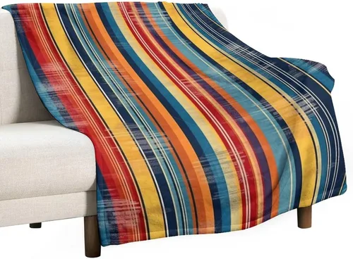 Vista 33 de Manta bohemia mexicana retro a rayas multicolor, manta bohemia étnica cálida de 30 x 40 pulgadas, suave manta de felpa mullida y acogedora manta