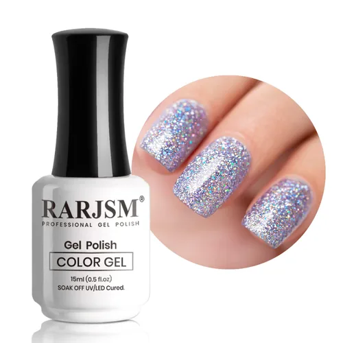 Vista 9 de RARJSM Esmalte de uñas de gel con purpurina de nieve, diamante brillante, gel de uñas de color blanco lechoso con pigmentos plateados y brillantes