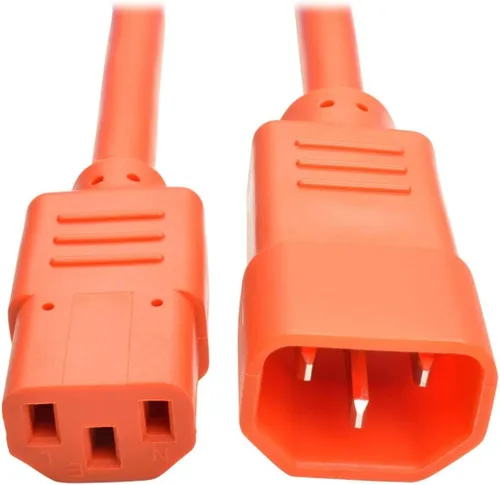 Vista 7 de Tripp Lite Cable de extensión de alimentación resistente de 6 pies, C14 a C15, 15A, 14 AWG, rojo (P018-006-ARD)