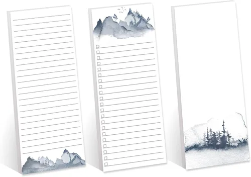 Vista 7 de Book Lover - Juego de 3 blocs de notas adhesivas coloridas para hacer, rastreadores de tareas de ratón de biblioteca de 3 x 8 pulgadas, 50 hojas por