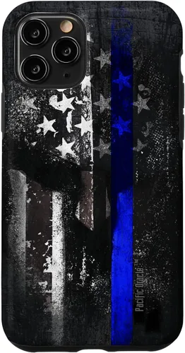 Vista 29 de Trump Police USA Flag Skull Thin Blue Line Support Case for iPhone 17