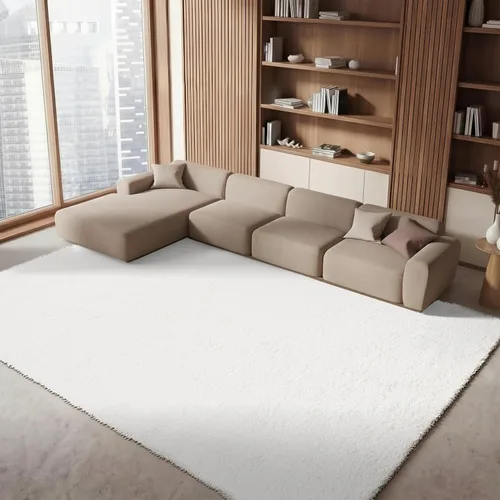 Vista 41 de SAFAVIEH - Colección August Shag, tapete decorativo, 2 x 5 pies, diseño sólido, beige, no desprende pelusa y fácil de cuidar, 1.5 pulgadas