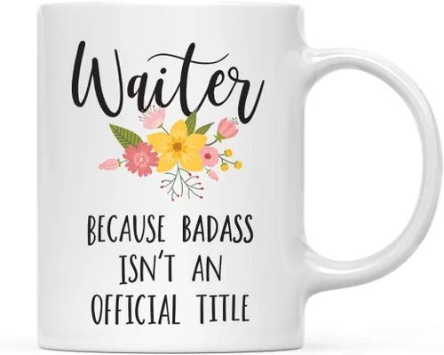 Vista 71 de Andaz Press Taza de café de 11 onzas, regalo de broma, tía porque Badass no es un título oficial, gráfico floral, 1 paquete
